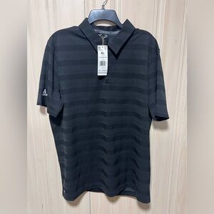 New Black Striped Adodas Golf Shirt xl